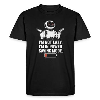 Power Saving Mode Robot - Men's Premium Organic T-Shirt - black - Front - Nico (187cm)