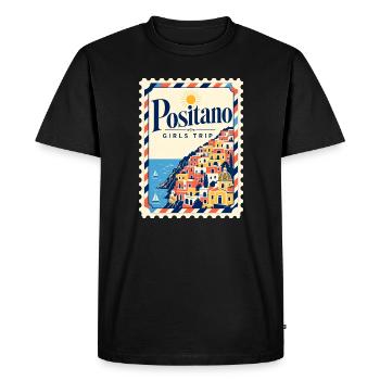 Voyage des filles à Positano Souvenir des vacances sur la côte amalfitaine - T-shirt Premium bio Homme - noir - Devant - Nico (187cm)