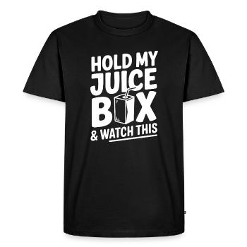 Tiens ma boîte de jus et regarde-moi - T-shirt Premium bio Homme - noir - Devant - Nico (187cm)