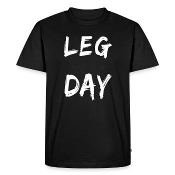 Muscu leg day - T-shirt Premium bio Homme - noir - Devant - Nico (187cm)