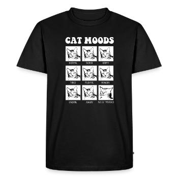 Funny cat mood cat design for - Men's Premium Organic T-Shirt - black - Front - Nico (187cm)