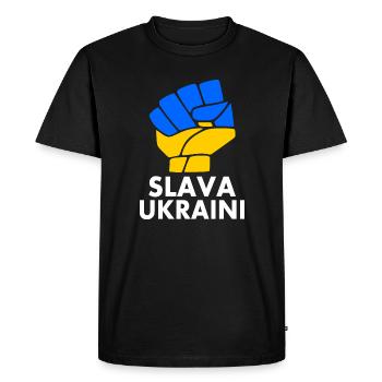 Slava ukraini - T-shirt Premium bio Homme - noir - Devant - Nico (187cm)
