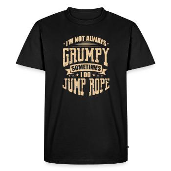 Je ne suis pas toujours grincheux parfois, je saute à la corde - - T-shirt Premium bio Homme - noir - Devant - Nico (187cm)