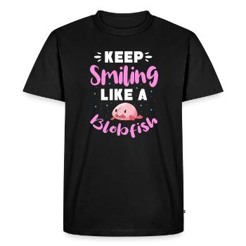 garder le sourire comme un blobfish Design - T-shirt Premium bio Homme - noir - Devant - Nico (187cm)