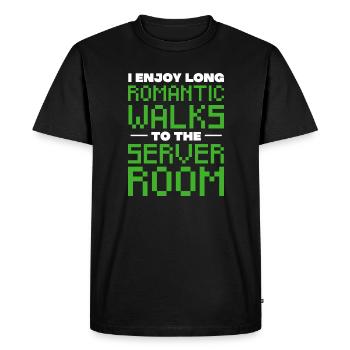 I enjoy romantic walks to the server room - Men's Premium Organic T-Shirt - black - Front - Nico (187cm)