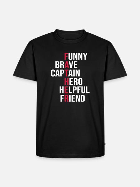Father - Männer Premium Bio T-Shirt - Schwarz