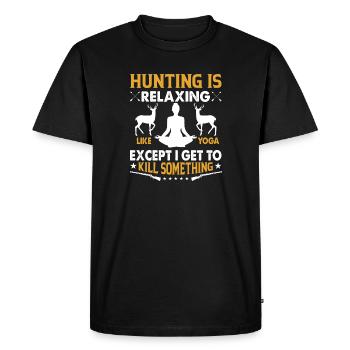 La chasse est relaxante comme - T-shirt Premium bio Homme - noir - Devant - Nico (187cm)