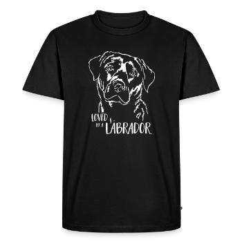LABRADOR Labbi loved by a Labrador saying Wilsigns - Men's Premium Organic T-Shirt - black - Front - Nico (187cm)