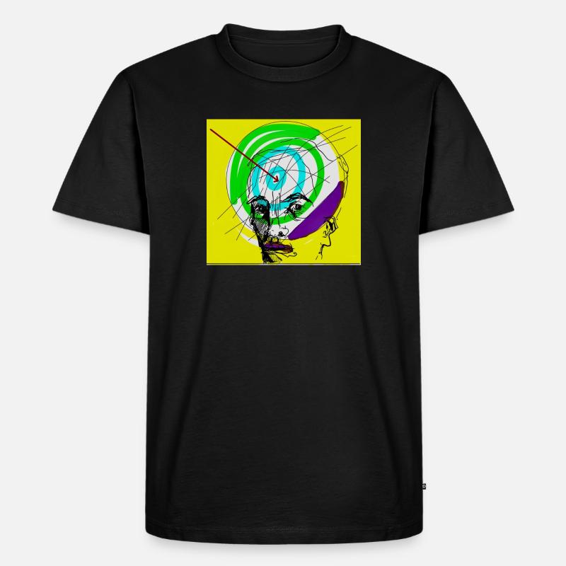 Kopf - Männer Premium Bio T-Shirt - Schwarz