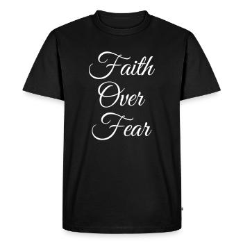La foi plutôt que la peur - T-shirt Premium bio Homme - noir - Devant - Nico (187cm)
