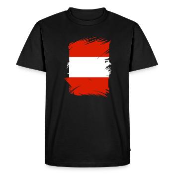 Drapeau de l’Autriche Autriche Drapeau autrichien AT - T-shirt Premium bio Homme - noir - Devant - Nico (187cm)