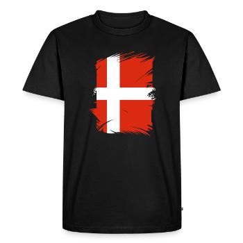 Drapeau du Danemark Scandinavie Drapeau du Danemark Voyage - T-shirt Premium bio Homme - noir - Devant - Nico (187cm)