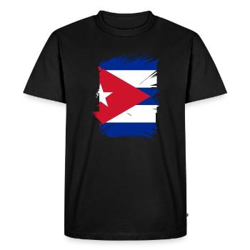 Cuba Drapeau Caraïbes Vacances Cuba Voyage La Havane - T-shirt Premium bio Homme - noir - Devant - Nico (187cm)