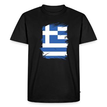 Greece Flag Hellas Athens Greek Flag - Men's Premium Organic T-Shirt - black - Front - Nico (187cm)
