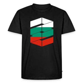 Drapeau de la Bulgarie Drapeau bulgare Sables d’or - T-shirt Premium bio Homme - noir - Devant - Nico (187cm)