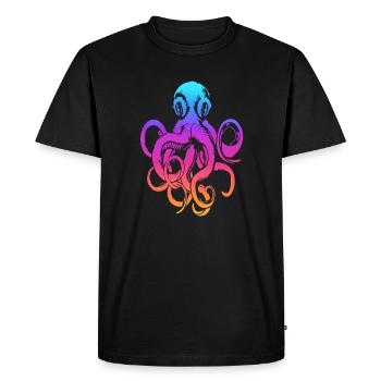 Poulpe - Tentacules - Calmar - T-shirt Premium bio Homme - noir - Devant - Nico (187cm)