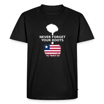 Liberia N’oubliez jamais vos racines - T-shirt Premium bio Homme - noir - Devant - Nico (187cm)