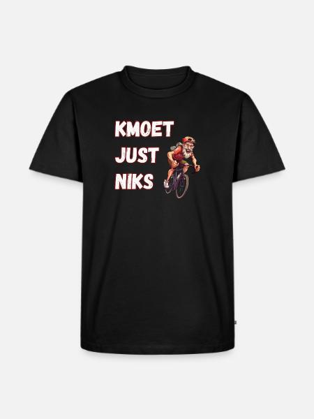 Kmoet just niks, dialect shirts - Mannen Premium Bio T-shirt - zwart