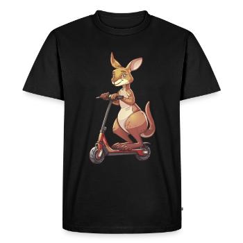 Rouleau kangourou - T-shirt Premium bio Homme - noir - Devant - Nico (187cm)