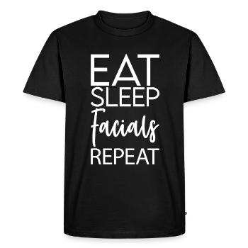 Manger dormir Soins du visage Répéter - T-shirt Premium bio Homme - noir - Devant - Nico (187cm)