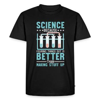 Comprendre les choses est mieux que d’inventer des choses4 - T-shirt Premium bio Homme - noir - Devant - Nico (187cm)