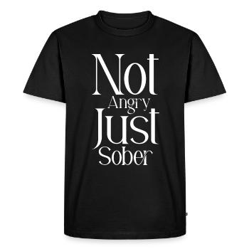 Pas en colère, juste sobre - T-shirt Premium bio Homme - noir - Devant - Nico (187cm)
