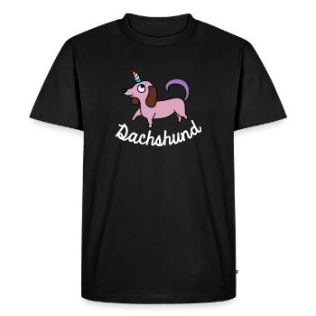 Dachshund Unicorn Dog Gift Viennese Dog Dachshund - Men's Premium Organic T-Shirt - black - Front - Nico (187cm)