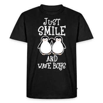 Penguins Just Smile And Wave Boys - Men's Premium Organic T-Shirt - black - Front - Nico (187cm)