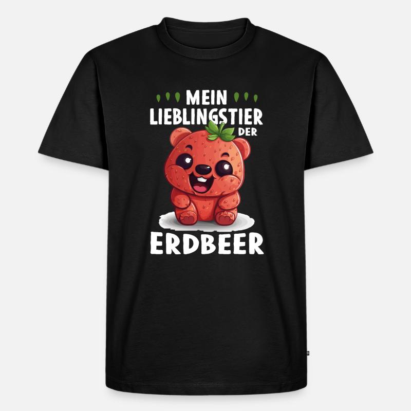 Lustige Sprüche Erdbeere Früchte - Männer Premium Bio T-Shirt - Schwarz