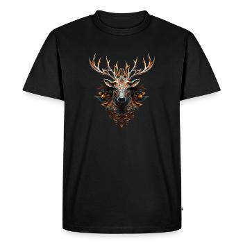 Cerf, pouvoir, animal, costume traditionnel, village, festival, village - T-shirt Premium bio Homme - noir - Devant - Nico (187cm)