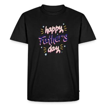Félicitations papa - T-shirt Premium bio Homme - noir - Devant - Nico (187cm)