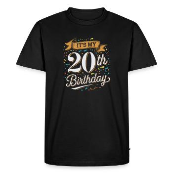 It's my 20th Birthday - T-shirt Premium bio Homme - noir - Devant - Nico (187cm)