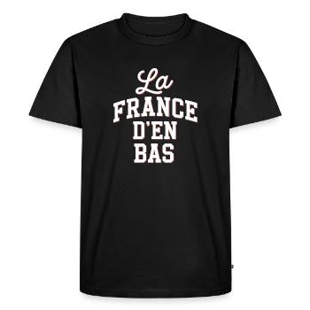 La France d'en bas - T-shirt Premium bio Homme - noir - Devant - Nico (187cm)