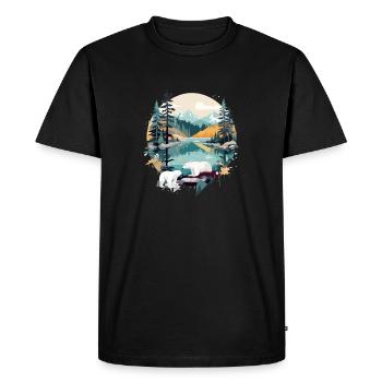 Ours polaire Faune Nature animale Plein air Couleurs - T-shirt Premium bio Homme - noir - Devant - Nico (187cm)