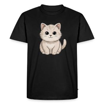 Chat persan - T-shirt Premium bio Homme - noir - Devant - Nico (187cm)