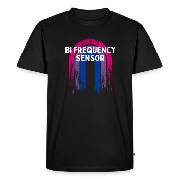 Bi Frequency Sensor Bisexual Pun Bi Pride Joke - Men's Premium Organic T-Shirt - black - Front - Nico (187cm)