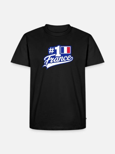No. 1 France (lettering) - Men's Premium Organic T-Shirt - black