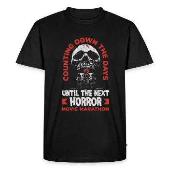 Counting down the days until the next horror - Men's Premium Organic T-Shirt - black - Front - Nico (187cm)