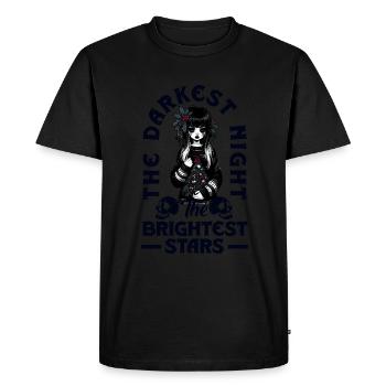 La nuit la plus sombre Les étoiles les plus brillantes Emocore - T-shirt Premium bio Homme - noir - Devant - Nico (187cm)
