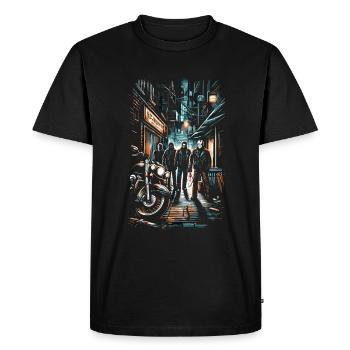 Slasher's Alley Rally : le courage urbain rencontre l'horreur - T-shirt Premium bio Homme - noir - Devant - Nico (187cm)