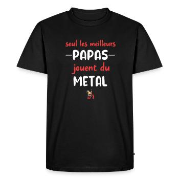 Seul les meilleurs papas jouent du metal t-shirt - T-shirt Premium bio Homme - noir - Devant - Nico (187cm)