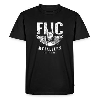 Flic métalleux cadeau drôle humour métal rock - T-shirt Premium bio Homme - noir - Devant - Nico (187cm)