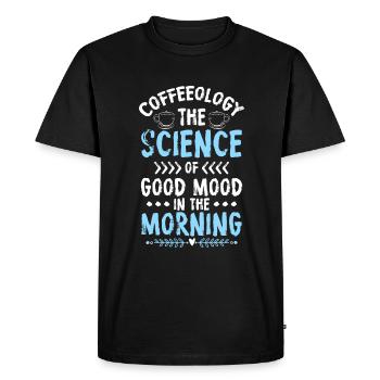Tasse de grains de café Lève-tôt - T-shirt Premium bio Homme - noir - Devant - Nico (187cm)