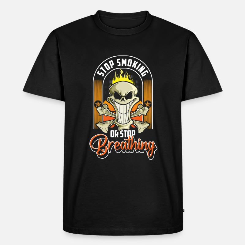 Zigarette Disziplin Zigaretten Lunge - Männer Premium Bio T-Shirt - Schwarz