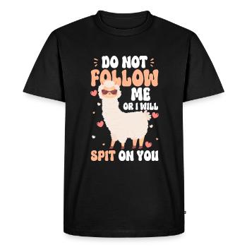 Lama Lamas Animal Doux - T-shirt Premium bio Homme - noir - Devant - Nico (187cm)