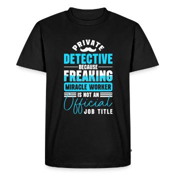 Renifleur de traces d’indices de détective privé - T-shirt Premium bio Homme - noir - Devant - Nico (187cm)