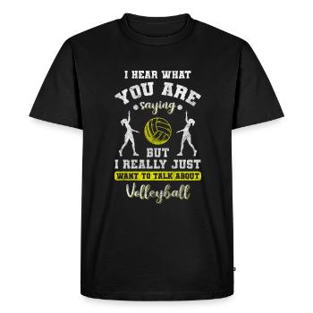 Match d’équipe de volleyball par équipe - T-shirt Premium bio Homme - noir - Devant - Nico (187cm)