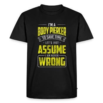 Artist Art Piercing Studio Plug - Men's Premium Organic T-Shirt - black - Front - Nico (187cm)