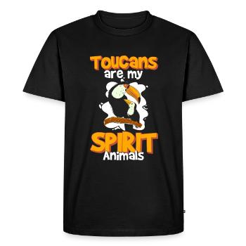 Toucan Holiday Jungle Tropicale - T-shirt Premium bio Homme - noir - Devant - Nico (187cm)