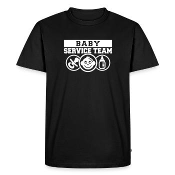 Baby Service Team (lettering) - Men's Premium Organic T-Shirt - black - Front - Nico (187cm)